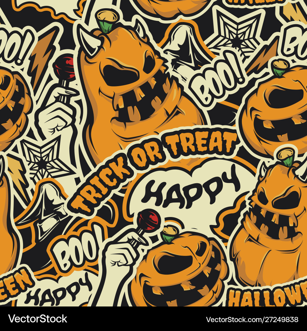 Halloween seamless pattern Royalty Free Vector Image