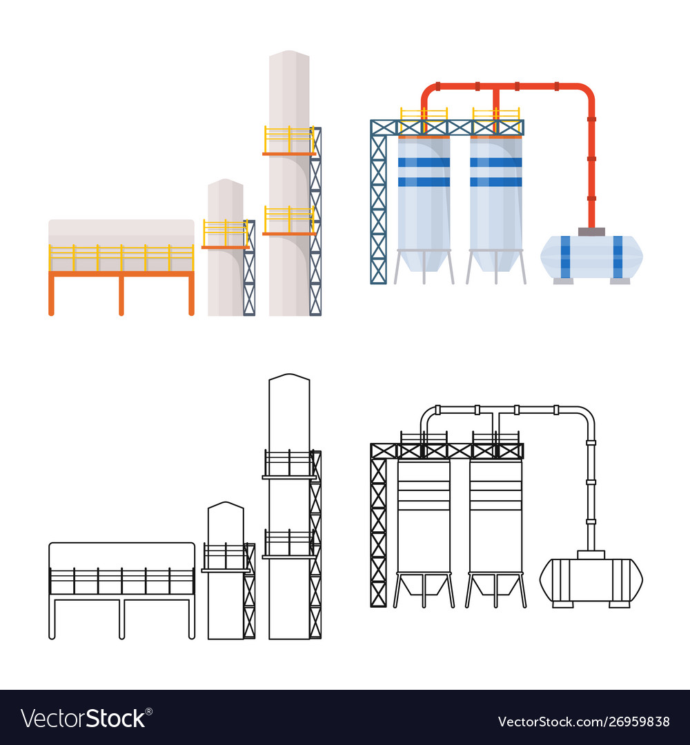 Isolated object production and structure symbol vector image Isolated object production and structure symbol