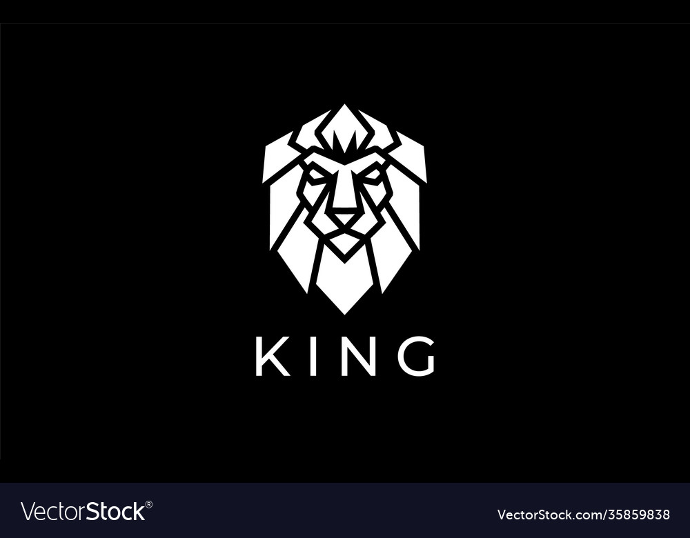 Lion King Logo Design schwarz und weiß