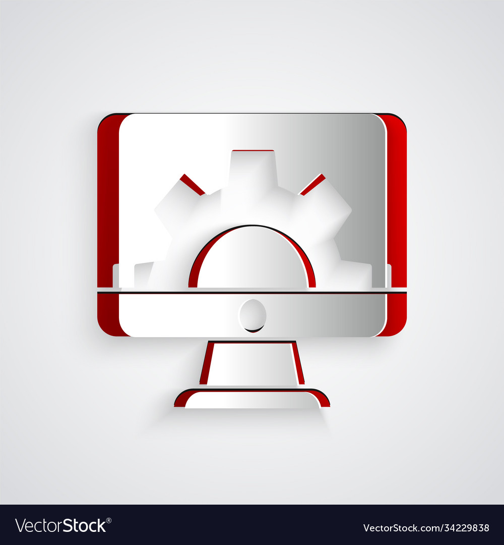 Paper cut software web development programming vector image Paper cut software web development programming