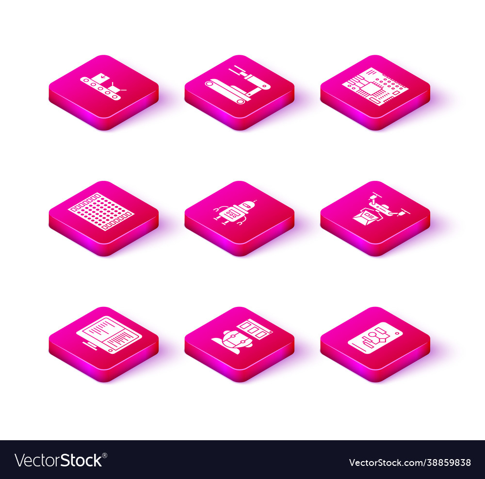 Set computer monitor screen robot printed vector image Set computer monitor screen robot printed