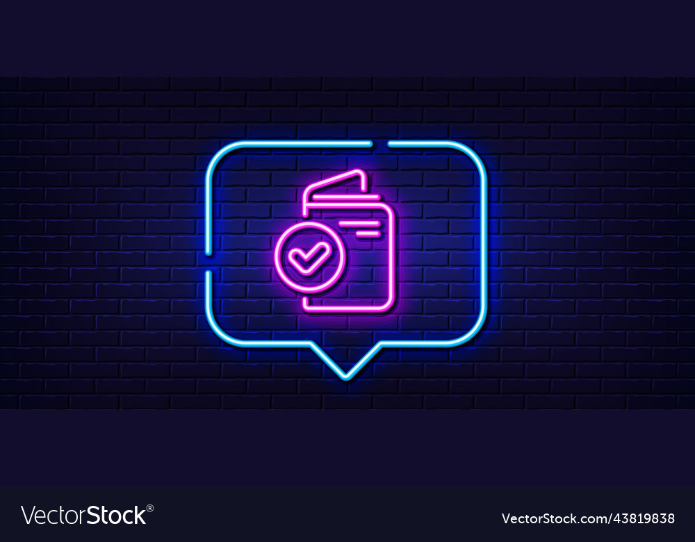 Verification document line icon accepted passport vector image Verification document line icon accepted passport