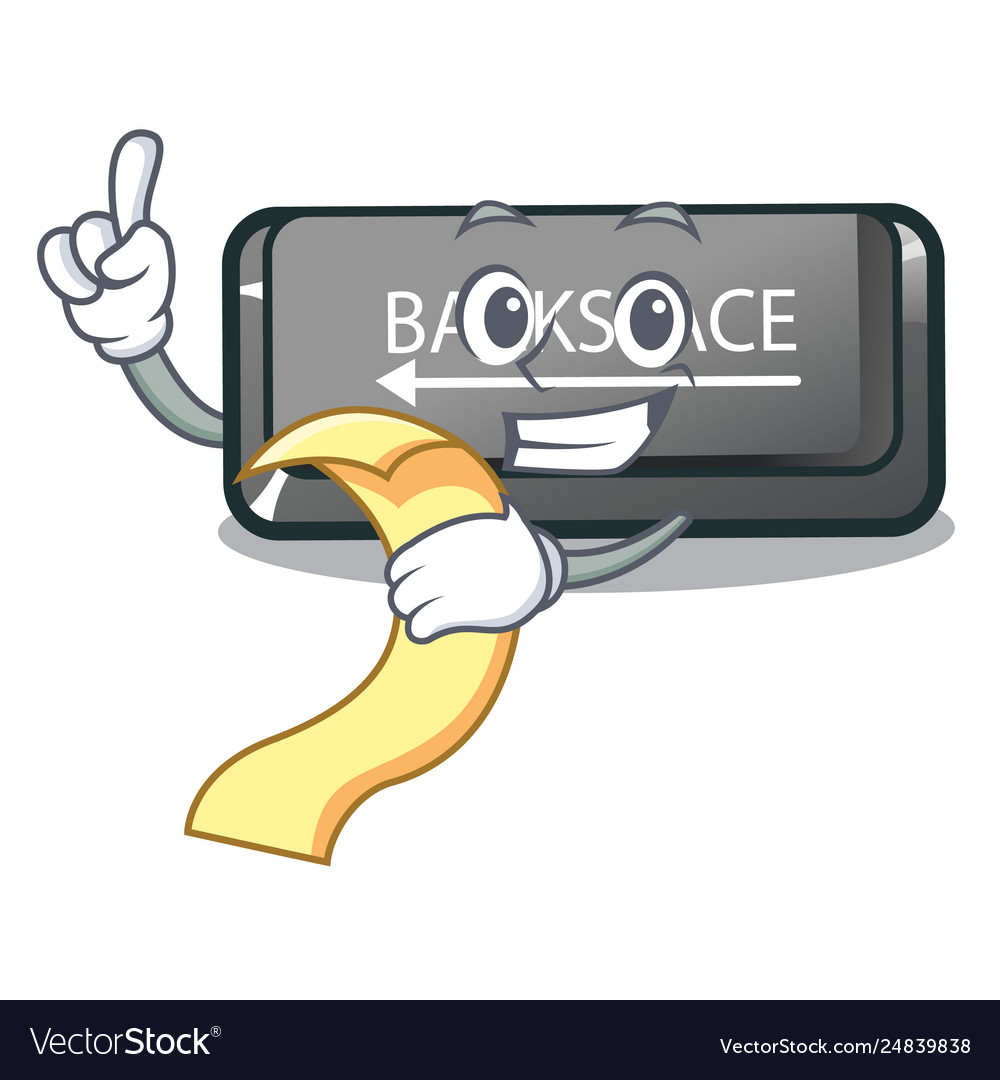 With menu backspace button installed on cartoon Vector Image With menu backspace button installed on cartoon