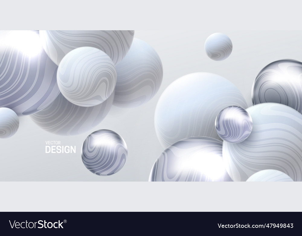 Abstract background with 3d dynamic spheres