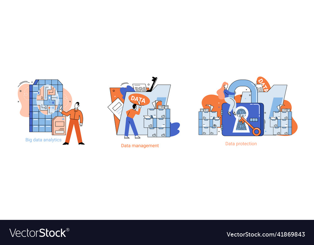 Big data analytics platform management vector image Big data analytics platform management