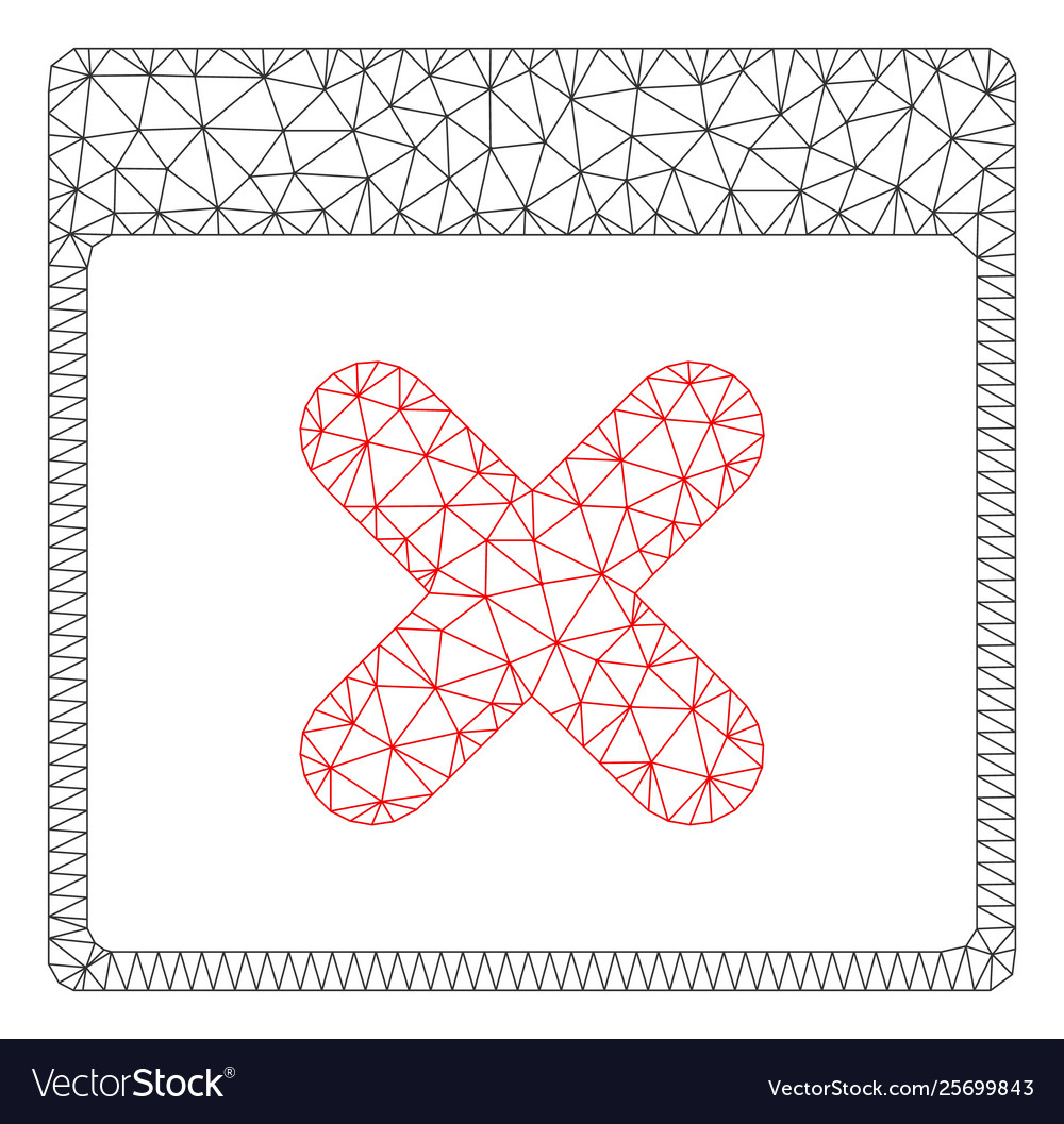 Cancel calendar page polygonal frame mesh vector image Cancel calendar page polygonal frame mesh