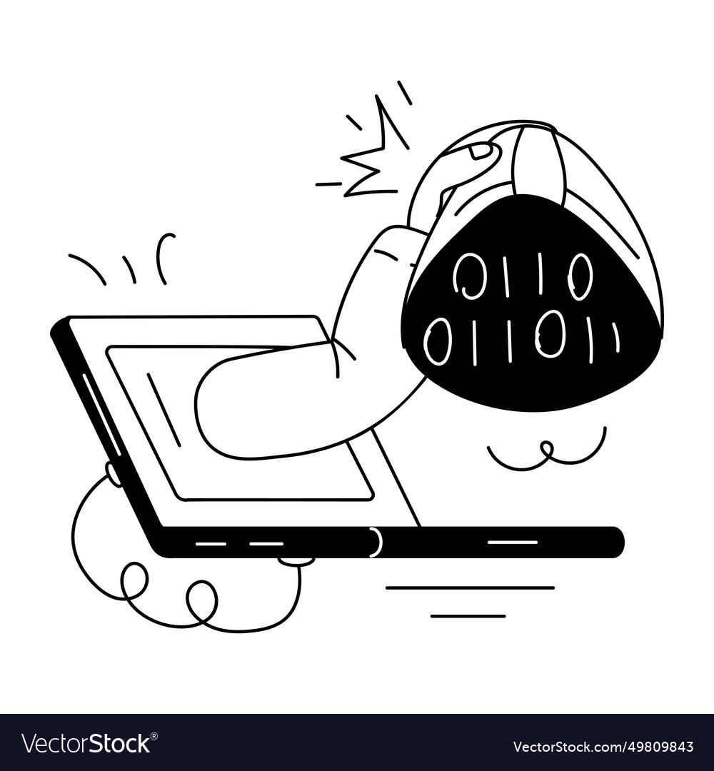 Code hacking hand drawn mini