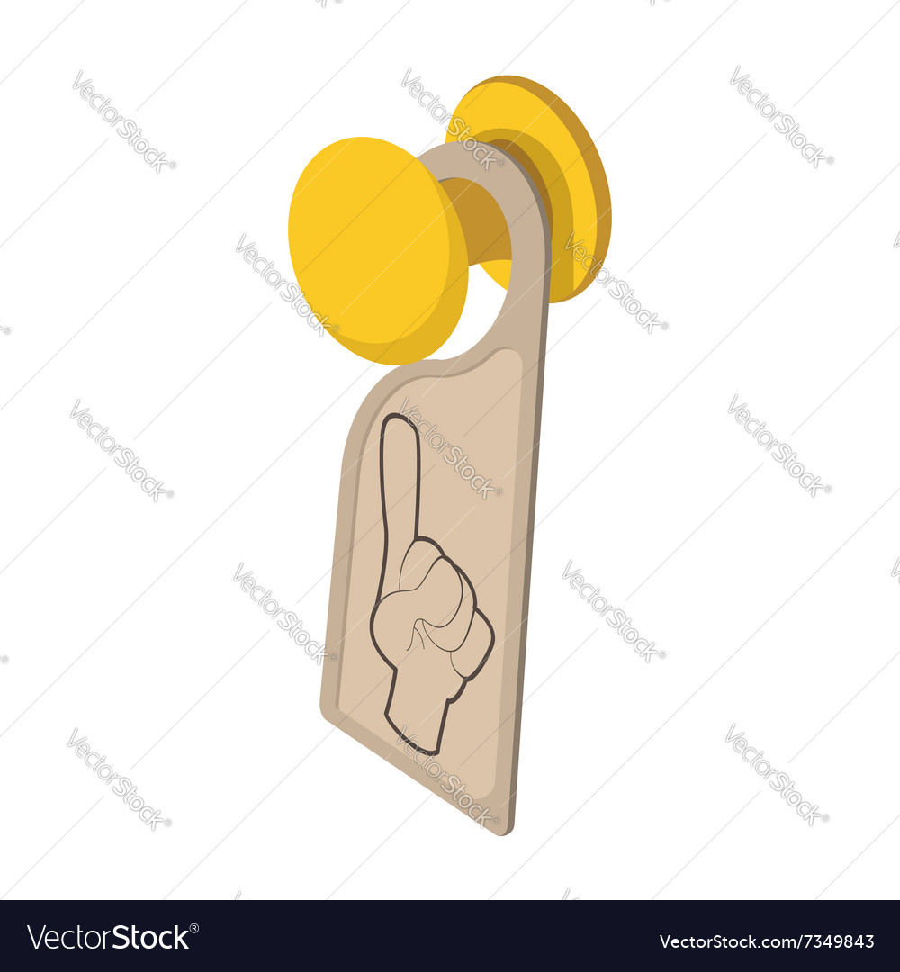 door hanger sign cartoon icon royalty free vector image