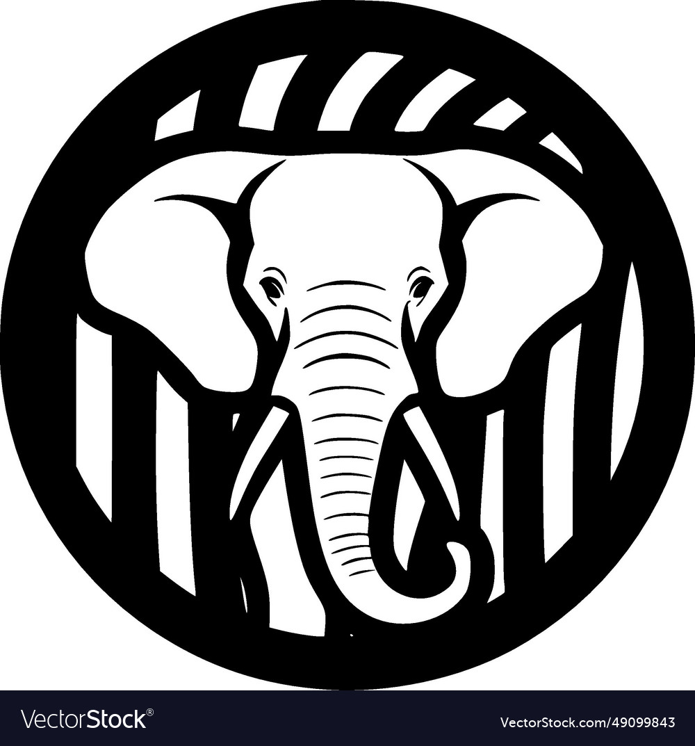 Elephant black and white Royalty Free Vector Image