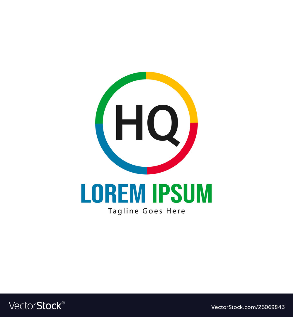 Initial hq logo template with modern frame