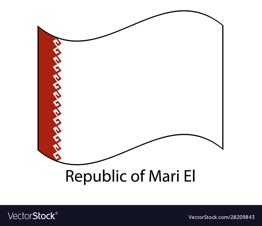 Flag of mari el with old texture Royalty Free Vector Image