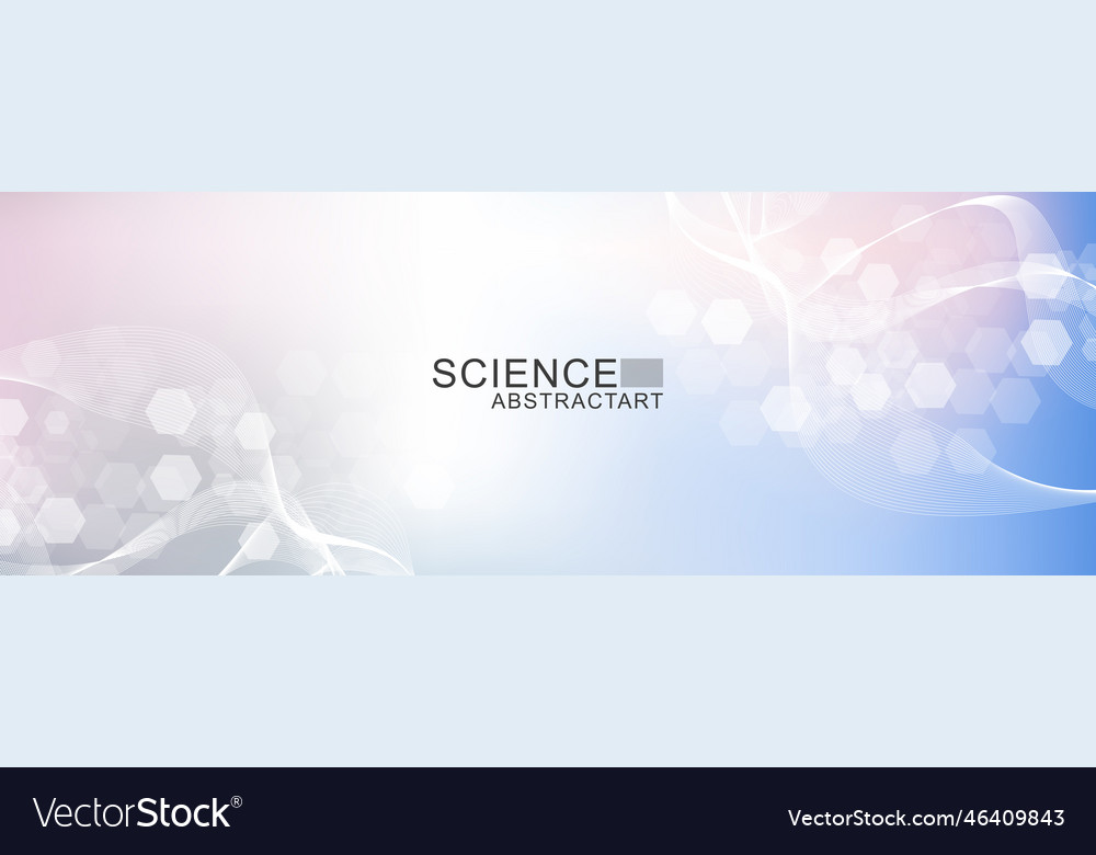 Modern scientific background with hexagons lines