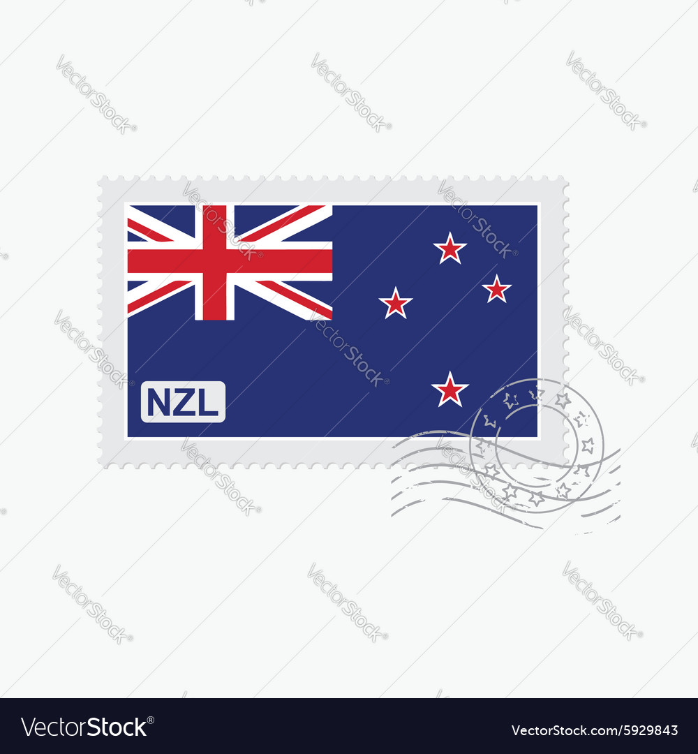 New zealand flag old postage stamp