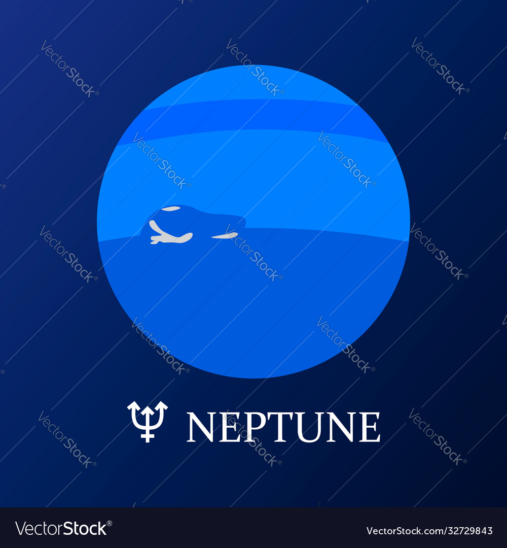 Planet Neptune im flachen Stil