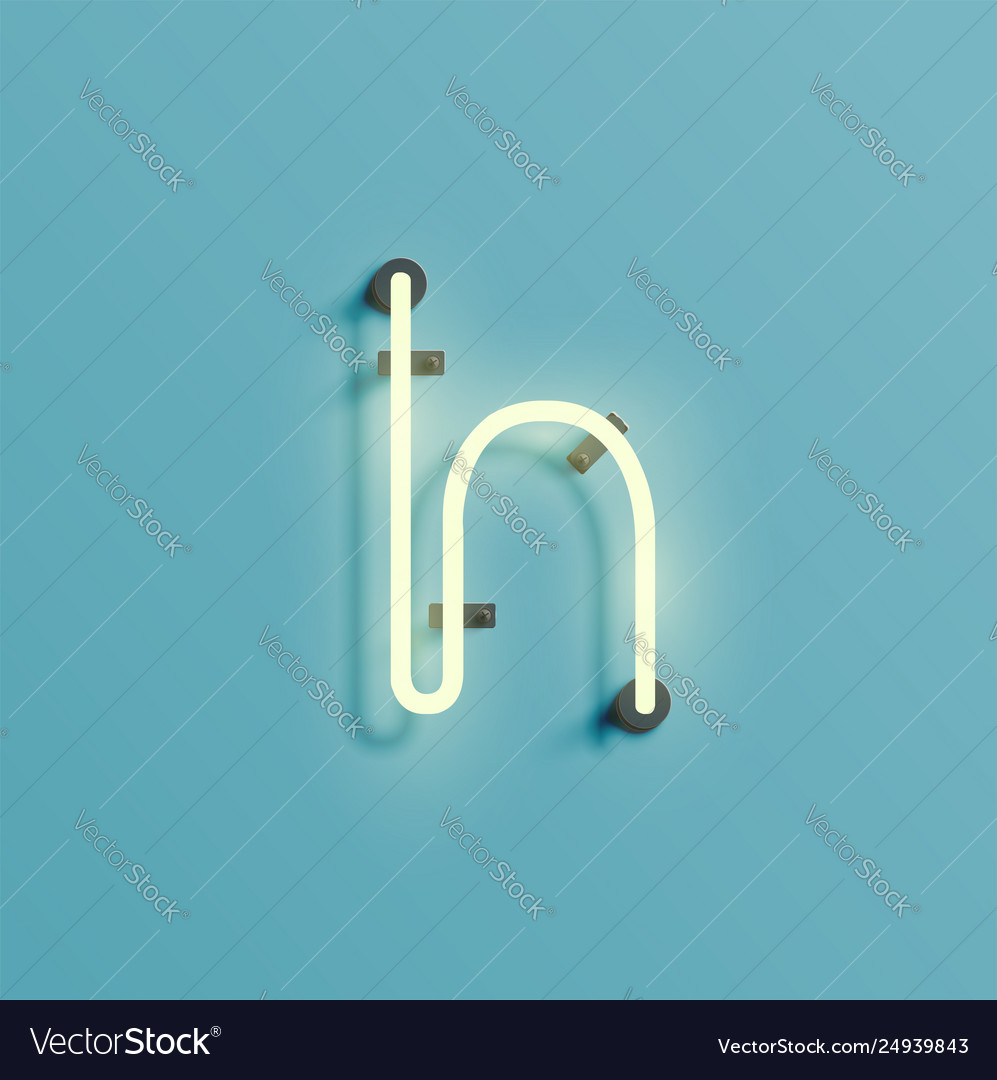 Realistic neon character from a fontset