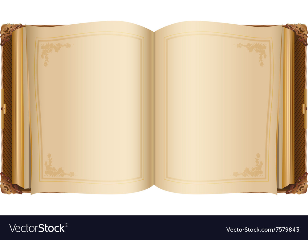 retro-open-book-with-blank-pages-royalty-free-vector-image