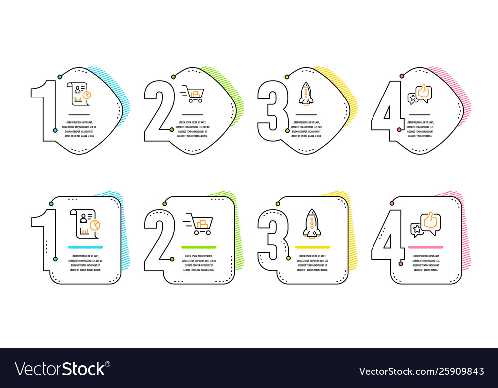 Rocket shopping cart and report icons set like vector image Rocket shopping cart and report icons set like