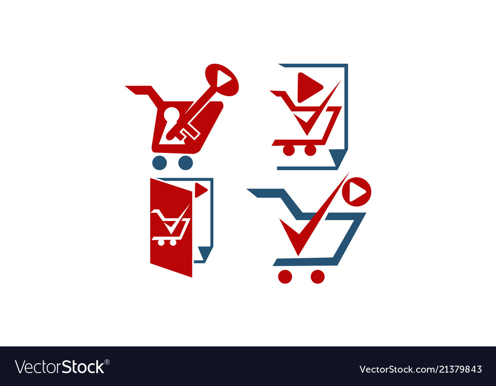 Shop affiliation marketing video tutorial set Vector Image