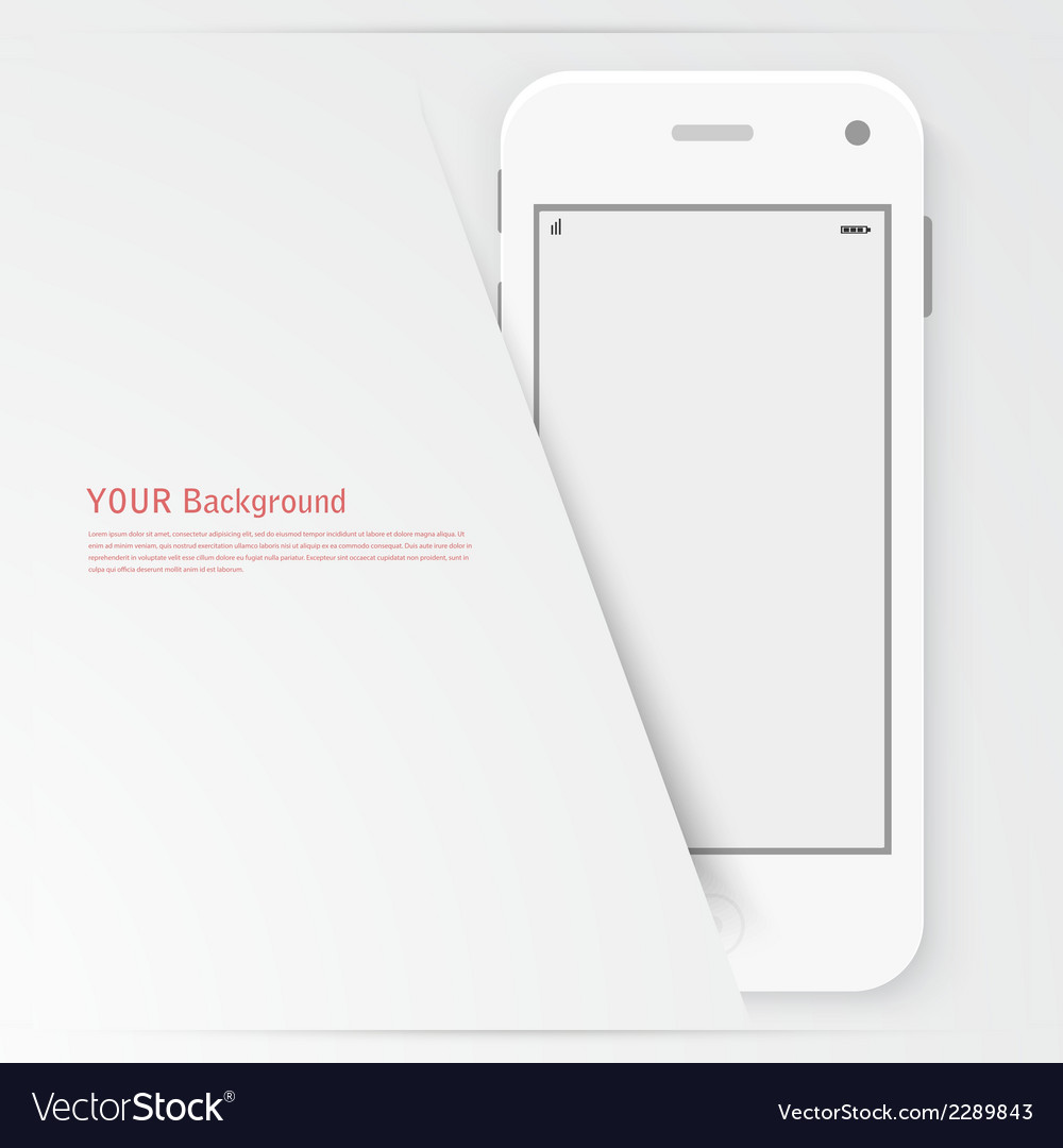 Smart phone with isolated realistic white