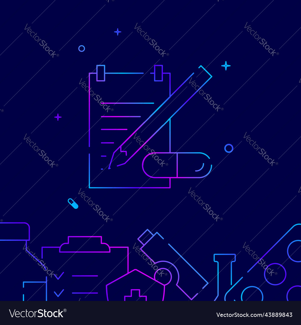 Writing the recipe gradient line icon Vector Image Writing the recipe gradient line icon