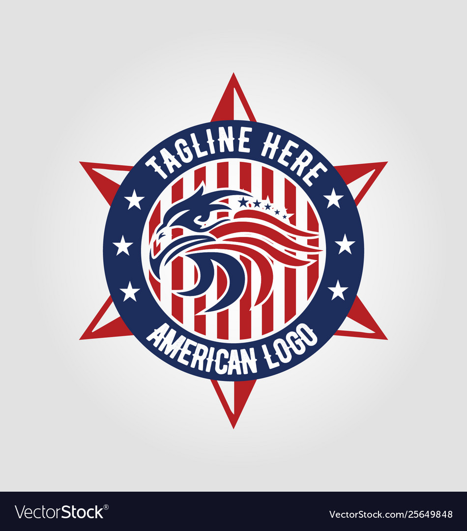 American style logo template - vintage retro Vector Image