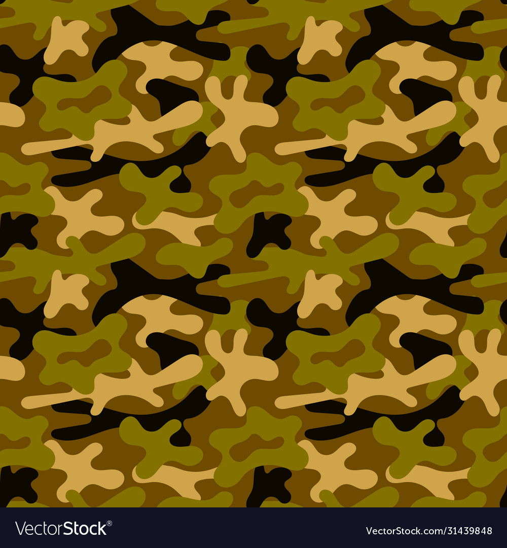 Army camouflage seamless pattern background vector image Army camouflage seamless pattern background