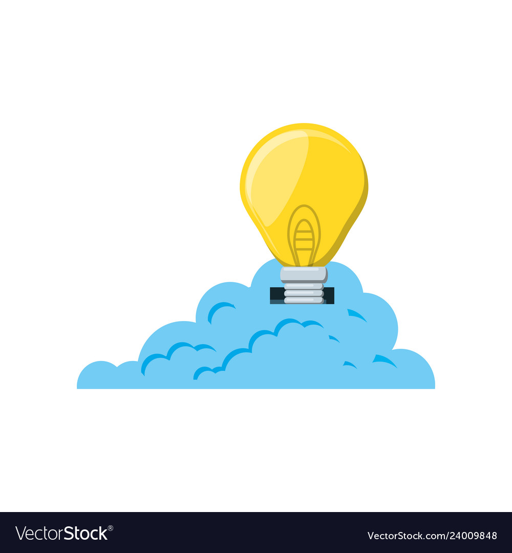 Cloud computing with light bulb vector image Cloud computing with light bulb