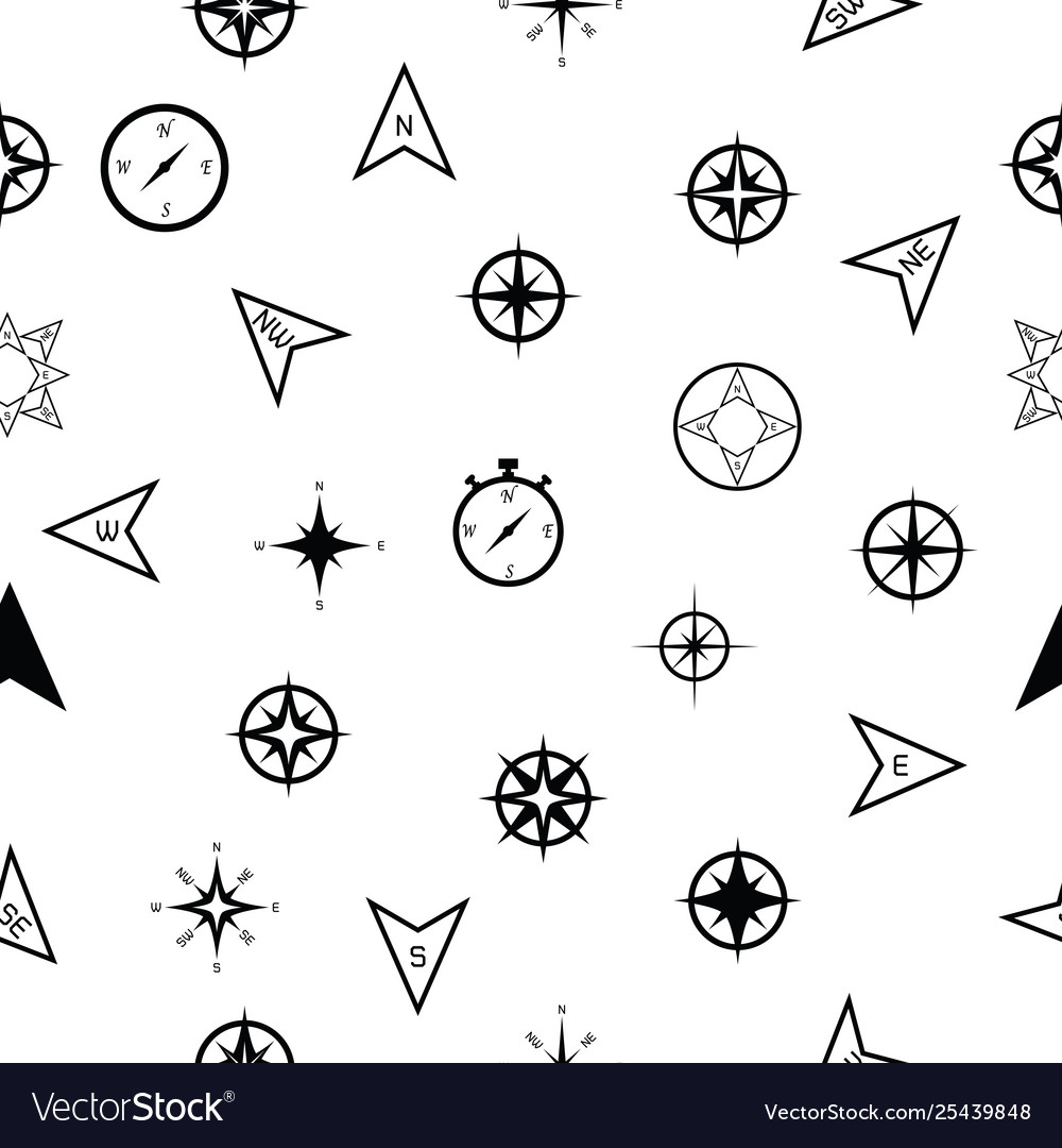 Compass seamless pattern background icon