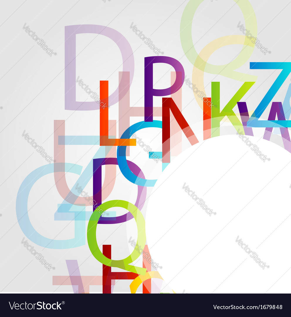 Design element with colorful alphabets