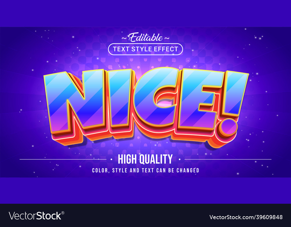 Editable text style effect - nice theme