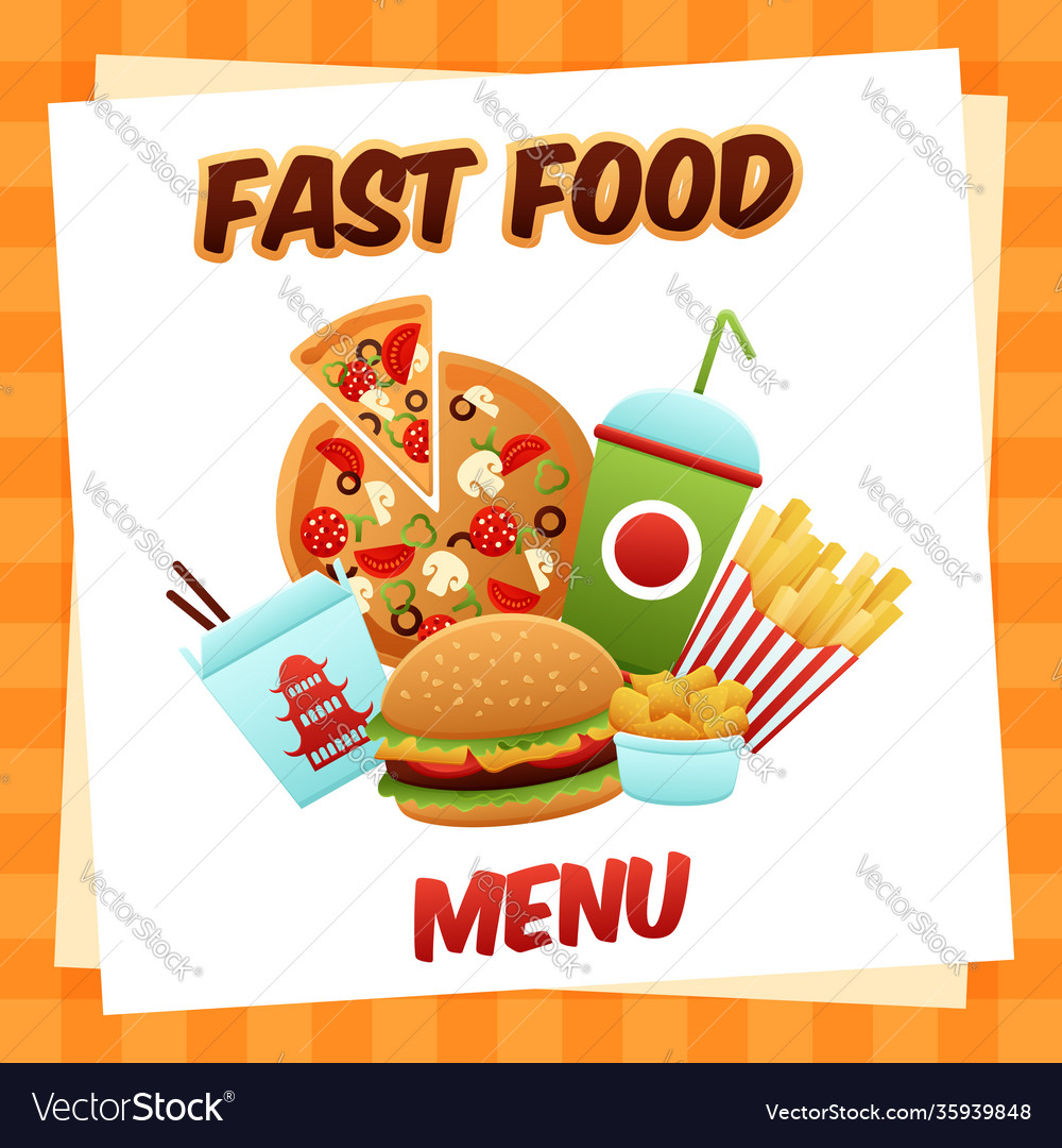 Fast food menu Royalty Free Vector Image - VectorStock