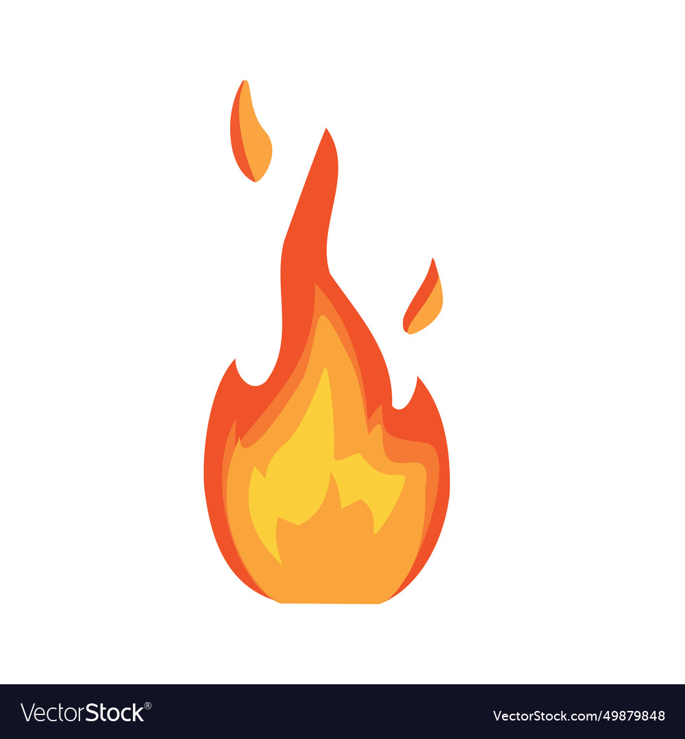 Flame fire hot burn Royalty Free Vector Image - VectorStock