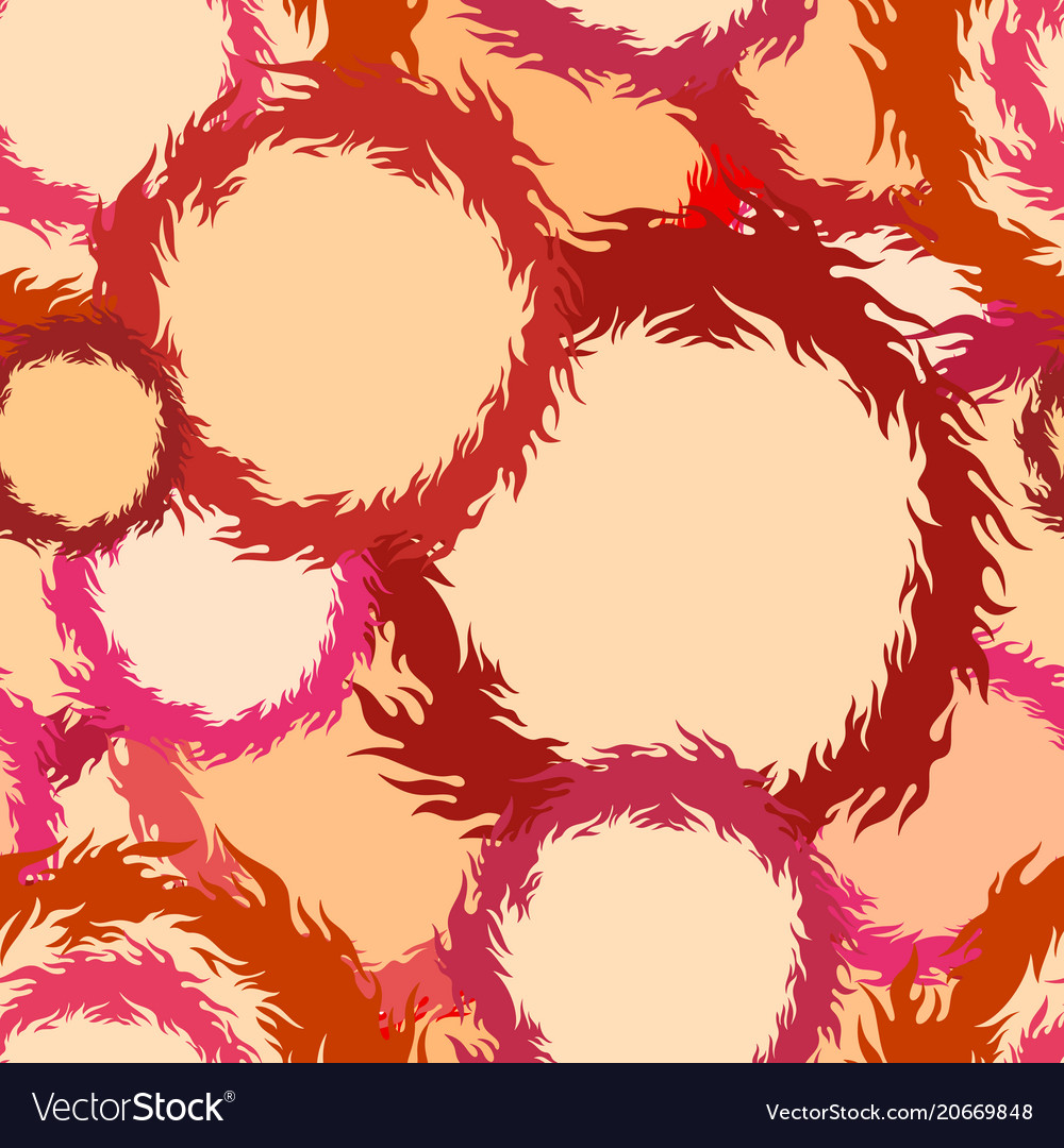 Flaming circles pattern vector image Flaming circles pattern