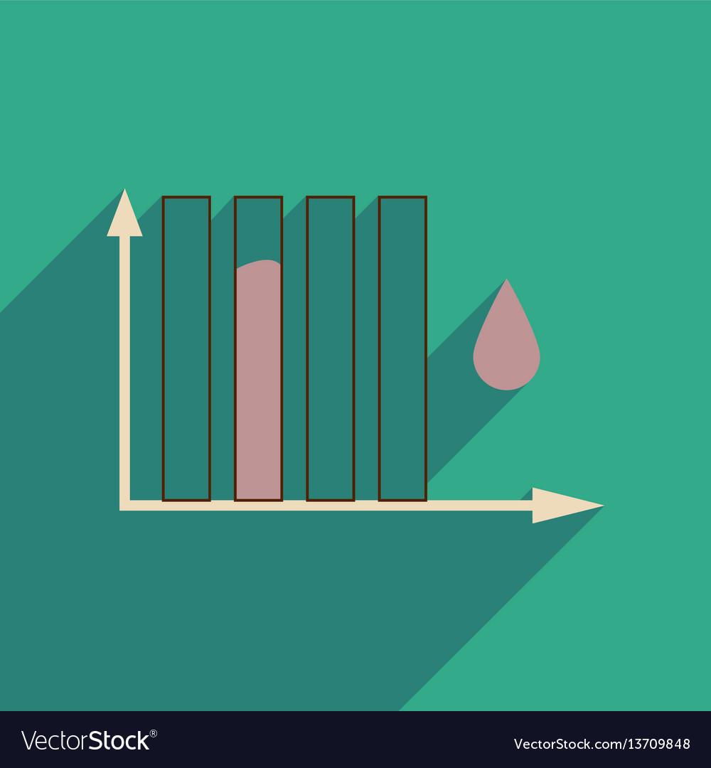 Flat web icon with long shadow water chart