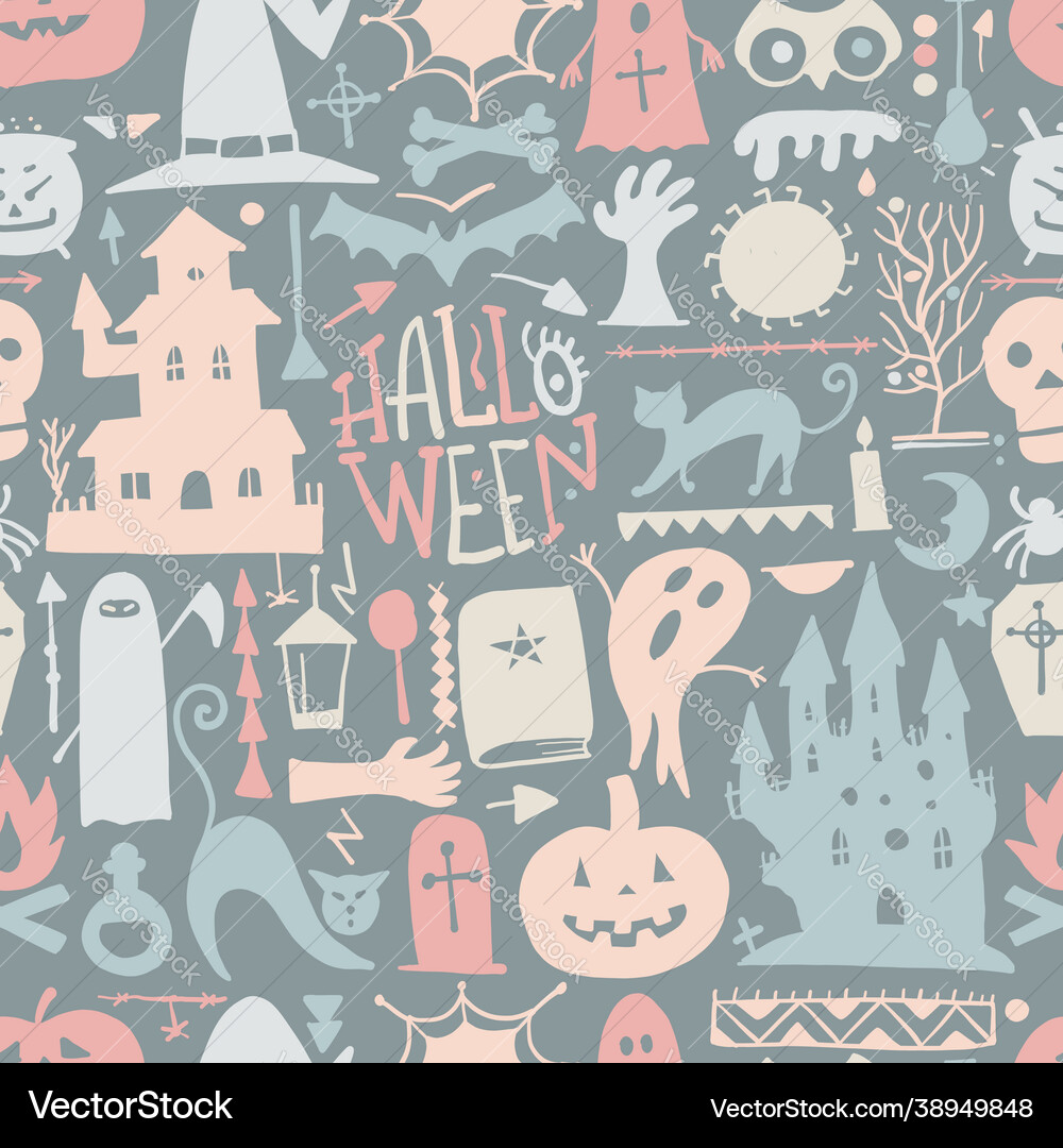 Halloween seamless pattern for your design Vector Image