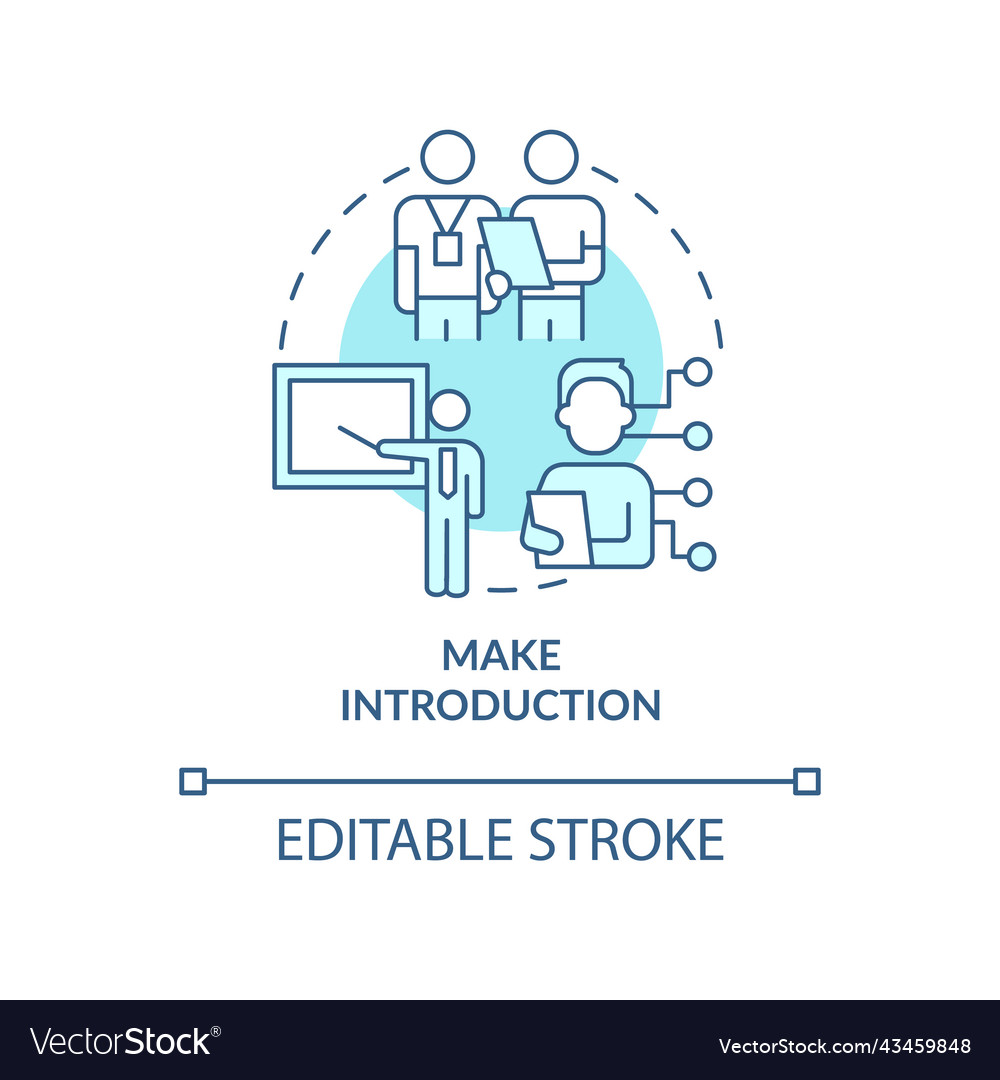 Make introduction turquoise concept icon Vector Image Make introduction turquoise concept icon