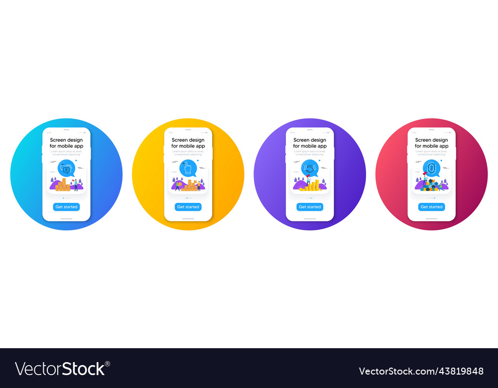 Minimal set of touchscreen gesture handshake vector image Minimal set of touchscreen gesture handshake