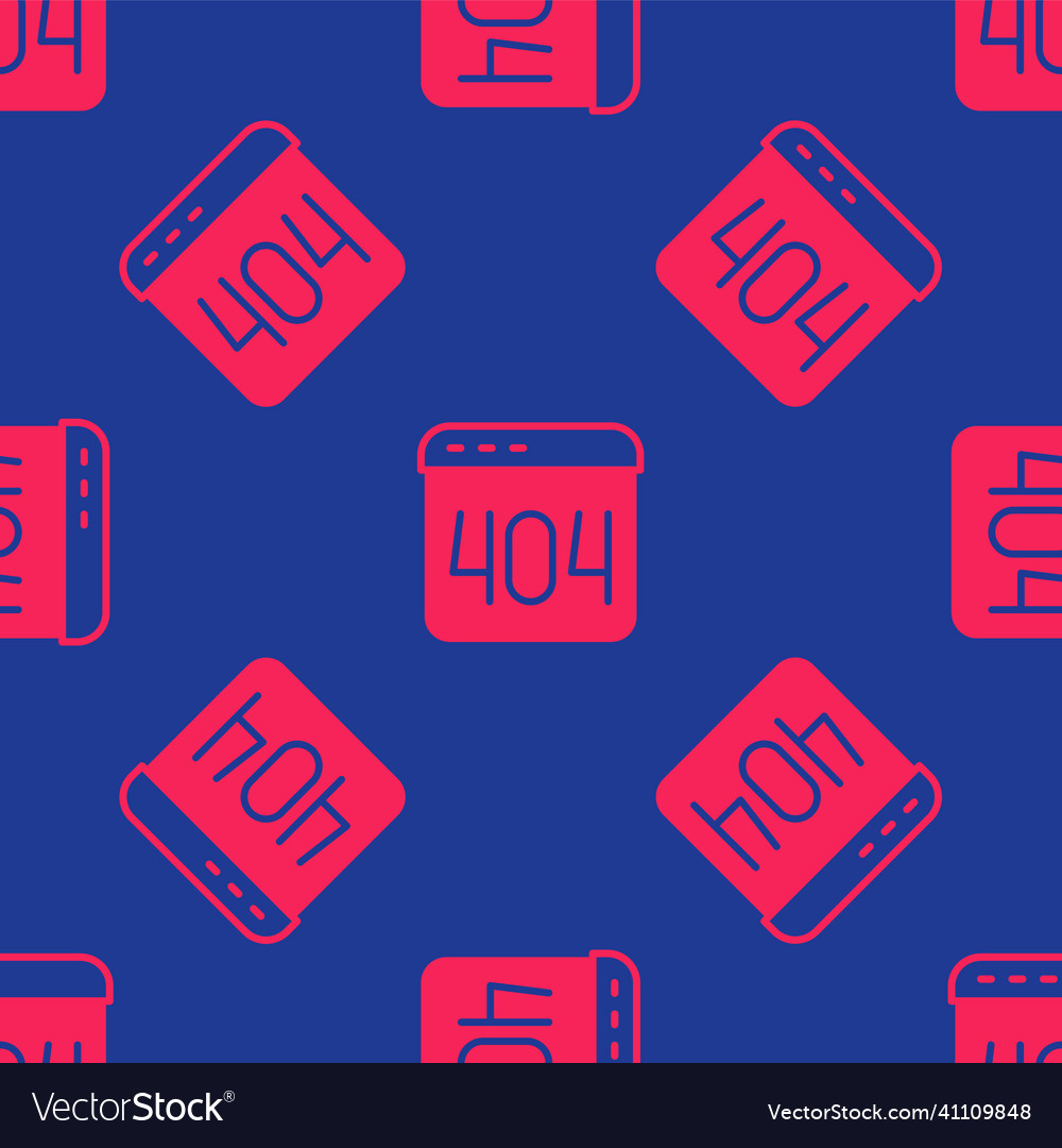 Red page with a 404 error icon isolated seamless Vector Image Red page with a 404 error icon isolated seamless