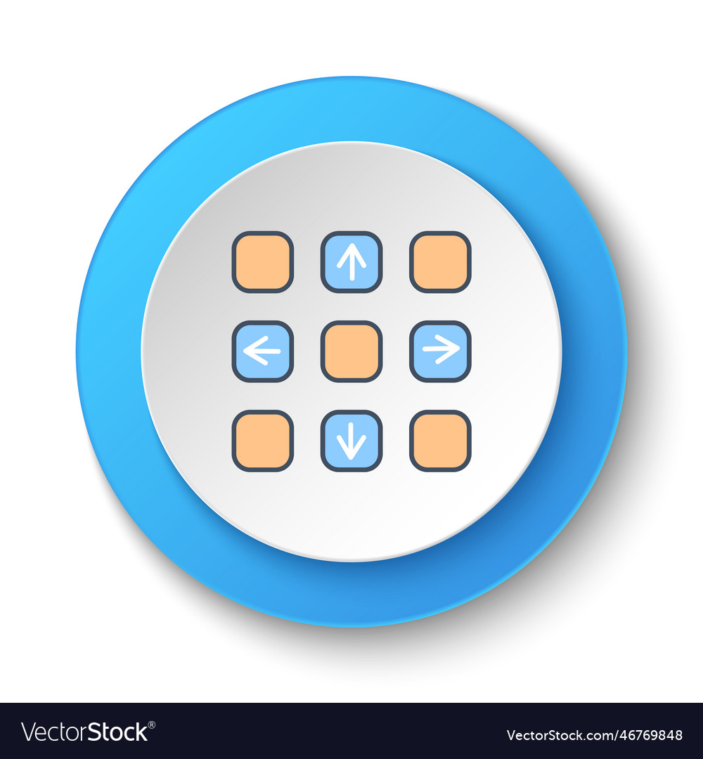 Round button for web icon dancing game pad arcade vector image Round button for web icon dancing game pad arcade