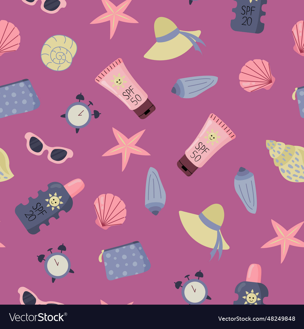 Seamless pattern with sunscreens Royalty Free Vector Image