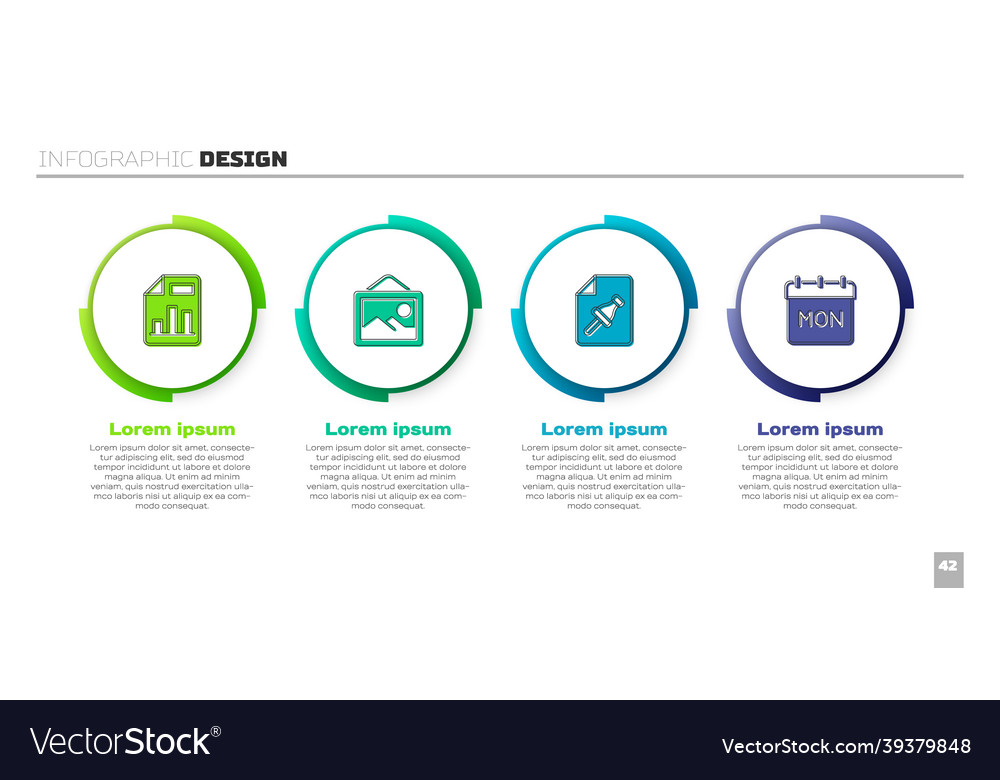 Set document with graph chart picture landscape vector image Set document with graph chart picture landscape