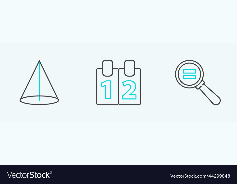 Set line calculation geometric figure cone vector image Set line calculation geometric figure cone