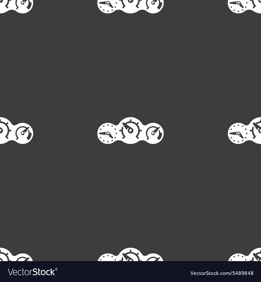 Speed speedometer icon sign seamless pattern