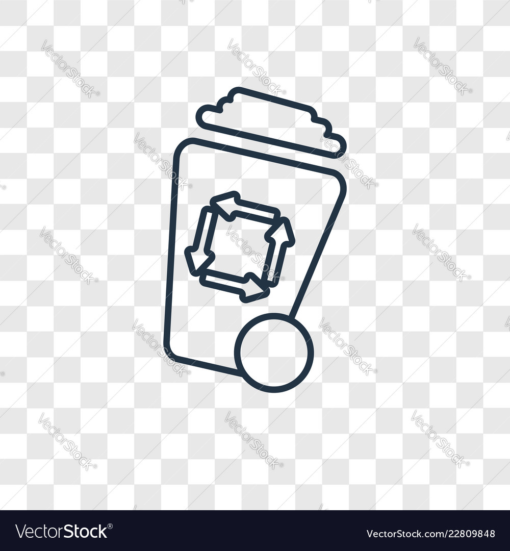 Wiping trash container concept linear icon