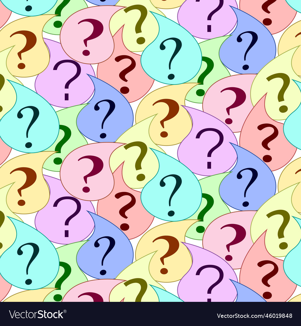 With multicolored question mark