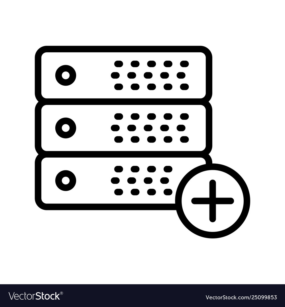 Add server vector image Add server