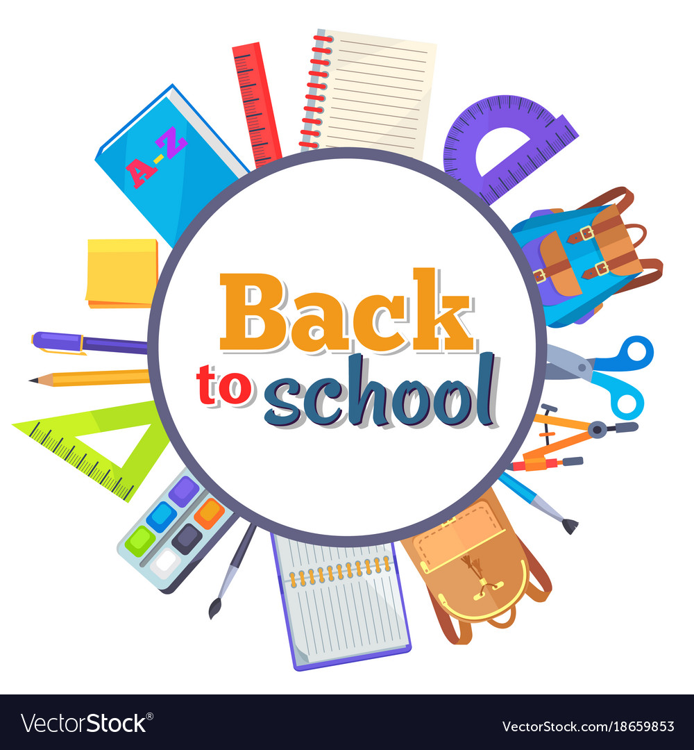 Back to school poster with place for text in frame