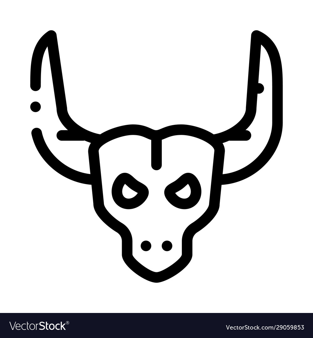 Bull with horns icon outline Royalty Free Vector Image