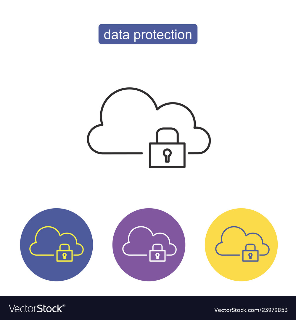 Data protection sign Royalty Free Vector Image