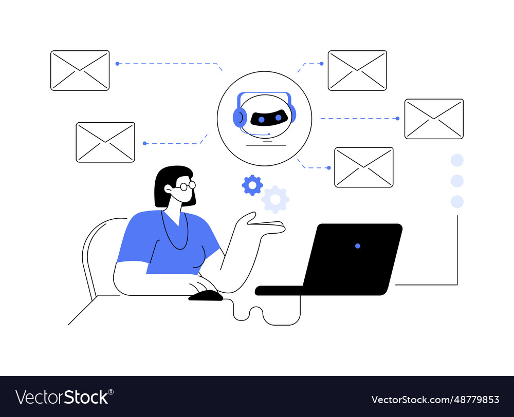 E-mail processing abstract concept vector image E-mail processing abstract concept